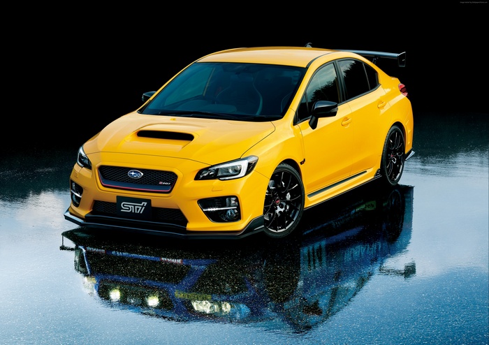 Yellow Subaru WRX STI S207 at Tokyo Motor Show
