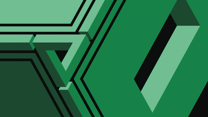 Abstract Green Geometric Penrose Triangle Design