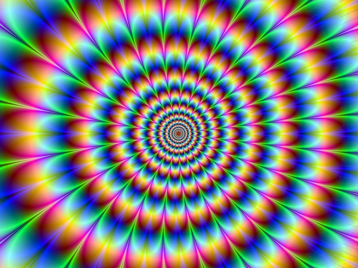 Vibrant Psychedelic Spiral Vortex Pattern
