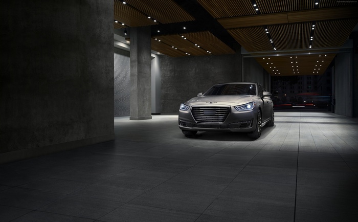 Grey Genesis G90 Luxury Car
