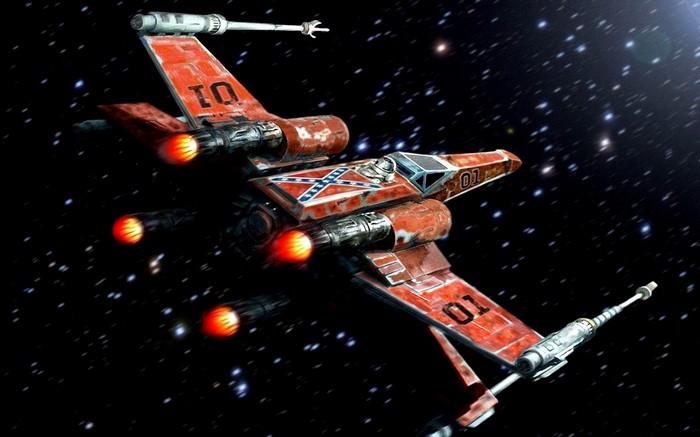 Star Wars X-Wing Starfighter in Outer Space