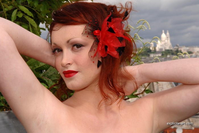 face women redhead model long hair red black