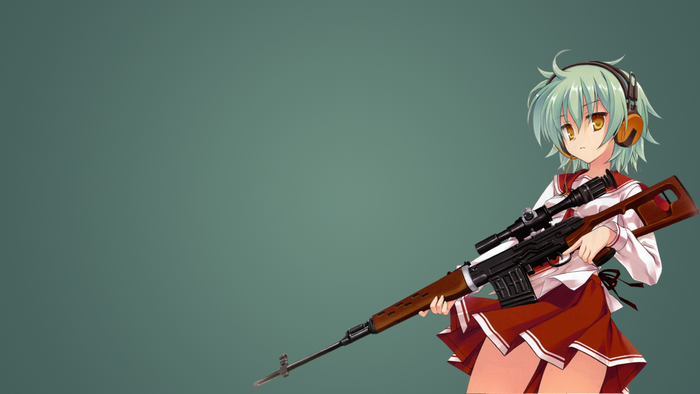 Reki from Hidan no Aria with a sniper rifle