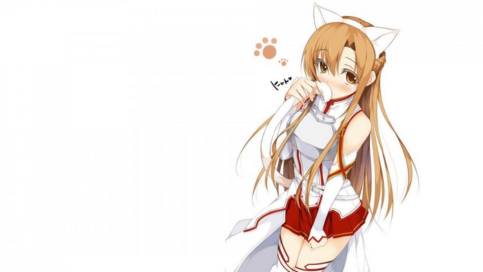 Yuuki Asuna from Sword Art Online with cat ears