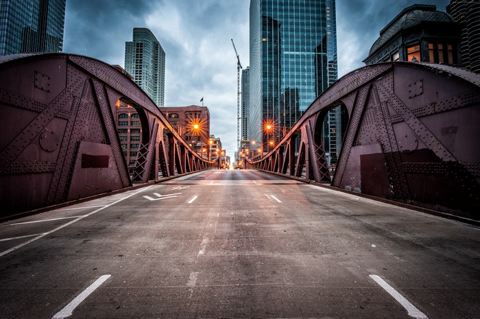 Clark Street Bridge in Chicago, USA