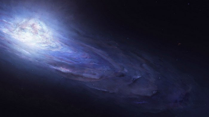 Digital art of a galaxy with stars and nebula
