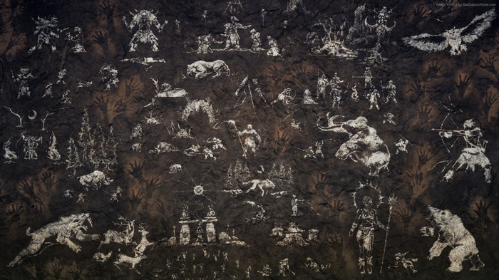 Far Cry Primal cave paintings of prehistoric life