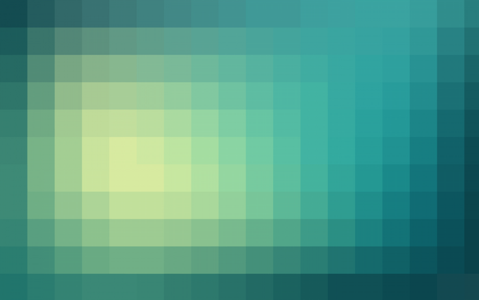 Pixelated gradient pattern with green and blue hues