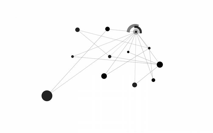Network graph with nodes and connecting lines