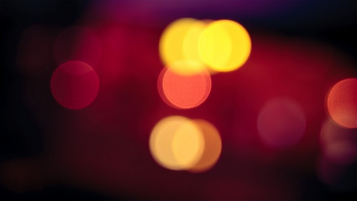 Bokeh lights in red and yellow