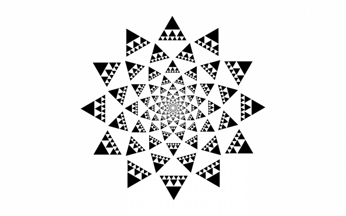 Black and white fractal triangle pattern