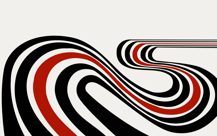 Abstract Red, Black, and White Swirling Lines Pattern