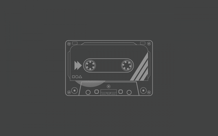 Minimalist illustration of a cassette tape