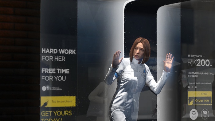 Kara from Detroit: Become Human advertising RK200 android