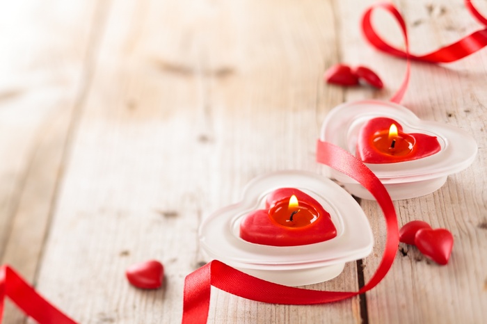 candle, romantic, Valentines Day, ribbon, love