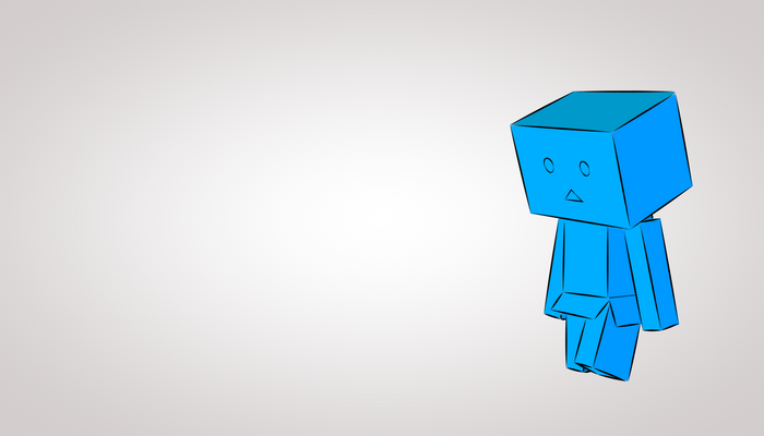 Blue cube character illustration