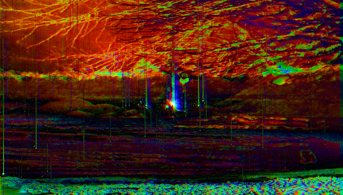 Glitch art with abstract colorful patterns