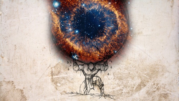 Atlas holding the cosmos