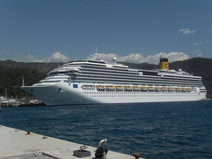 Costa Pacifica cruise ship sailing on the sea