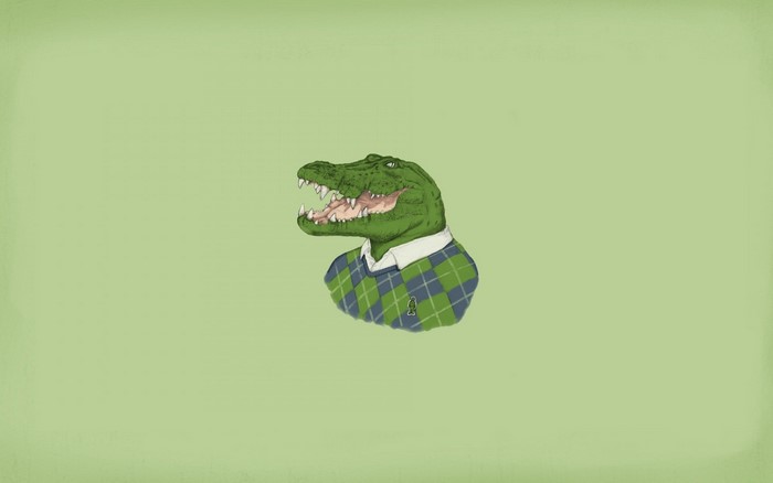 Illustration of a crocodile wearing a sweater