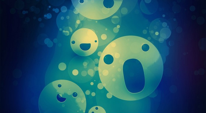 Abstract digital art with glowing circles and bokeh