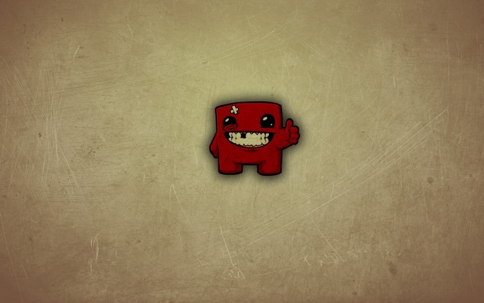 Red character with stitches and thumbs up