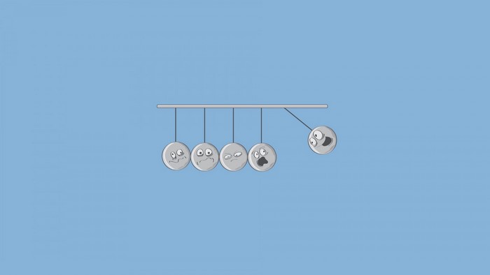 Newton's Cradle with Emotional Balls