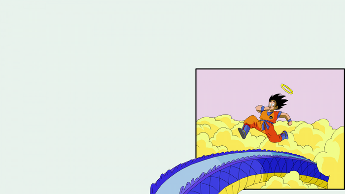 Son Goku from Dragon Ball on a dragon