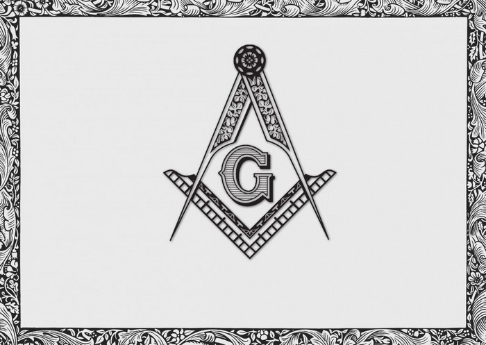 Masonic Square and Compasses with letter G