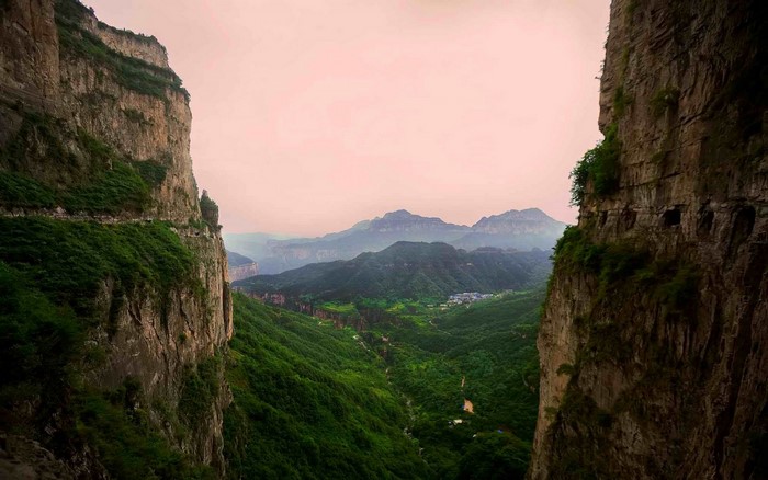 Guoliang Village and cliffs in China