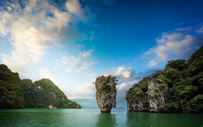 Limestone Island and Clear Waters in Thailand