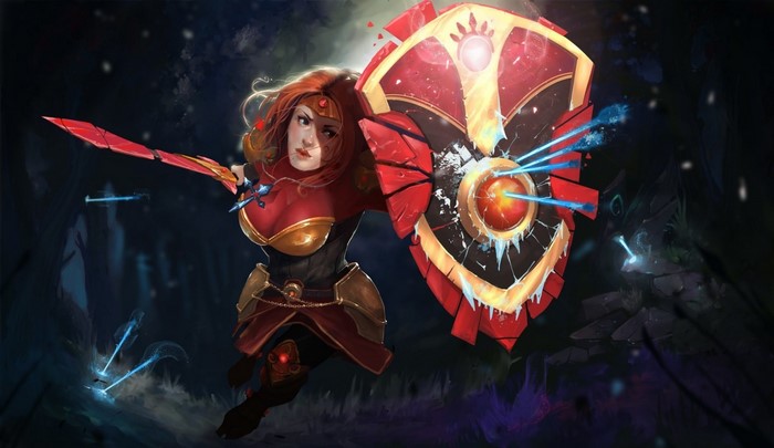 Leona from League of Legends fighting