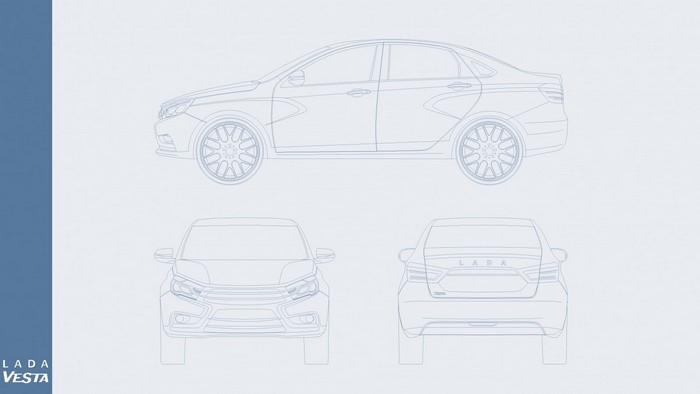 Lada Vesta blueprint drawings
