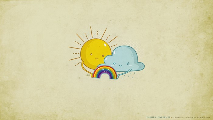 Family Portrait: Sun, Cloud, and Rainbow