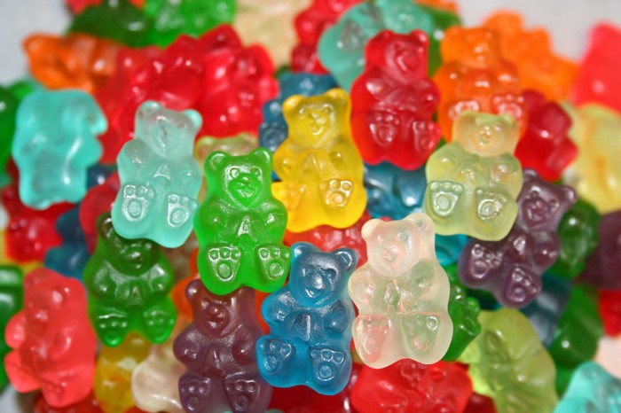 A pile of colorful gummy bears