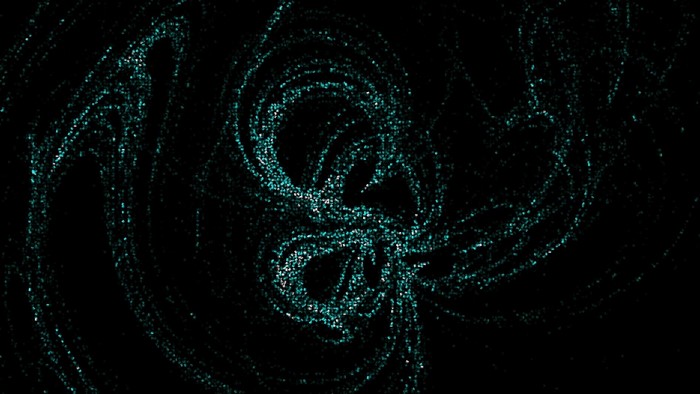Abstract digital art with teal particles