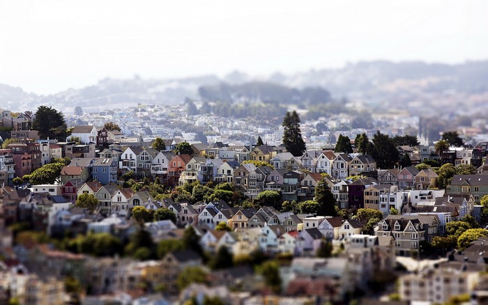 San Francisco Suburban Cityscape with Tilt-Shift Effect