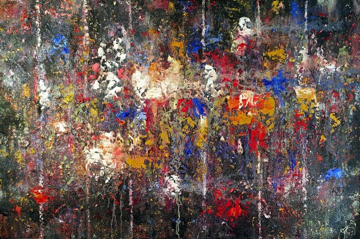 Abstract Psychedelic Acrylic Paint Splatter