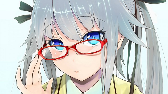Kagarino Kirie from Bishoujo Mangekyou wearing glasses
