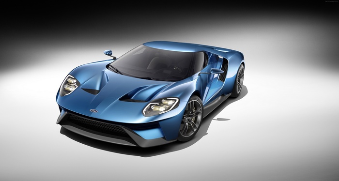 Blue Ford GT sports car