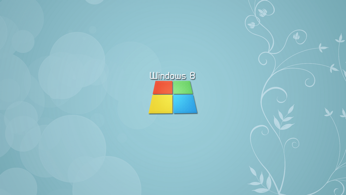 Windows 8 logo with floral and bubble design