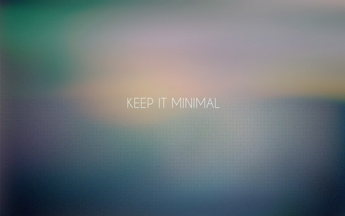 KEEP IT MINIMAL typography on abstract background