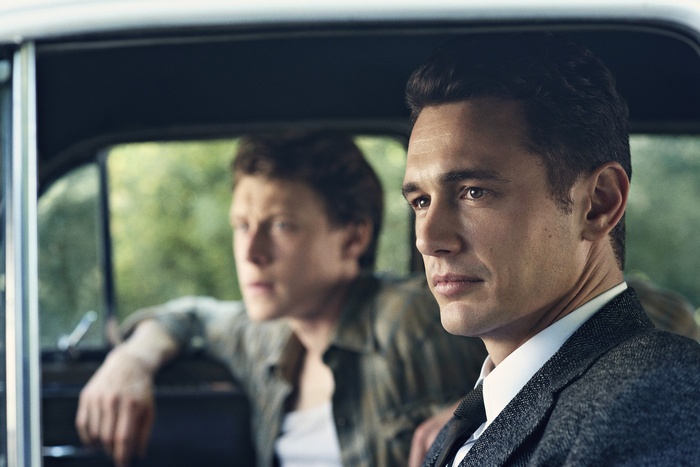 James Franco and another man in a car