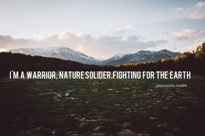 Quote about fighting for the Earth over mountains