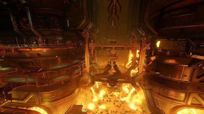 Doom 4 screenshot of a hellish industrial facility