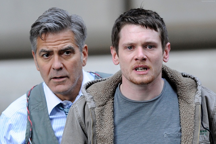 George Clooney and Jack O'Connell from Money Monster