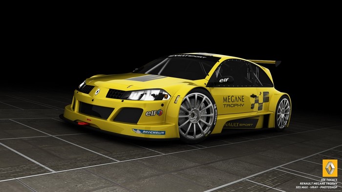Yellow Renault Megane Trophy race car