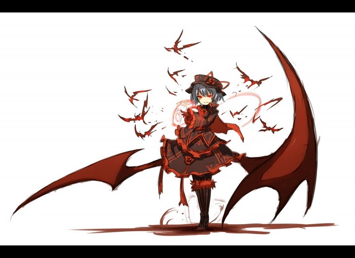 Remilia Scarlet from Touhou with red bats