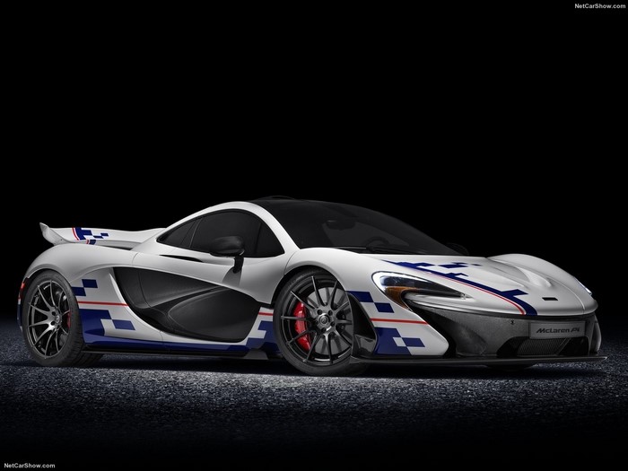 White McLaren P1 with racing livery