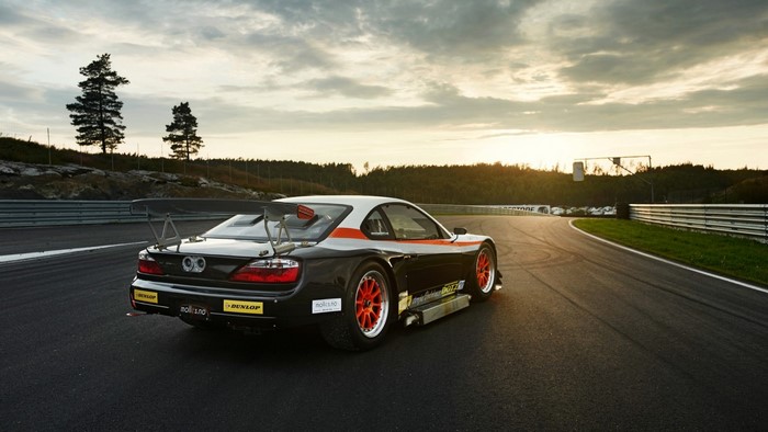 Nissan Silvia S15 race car on a track